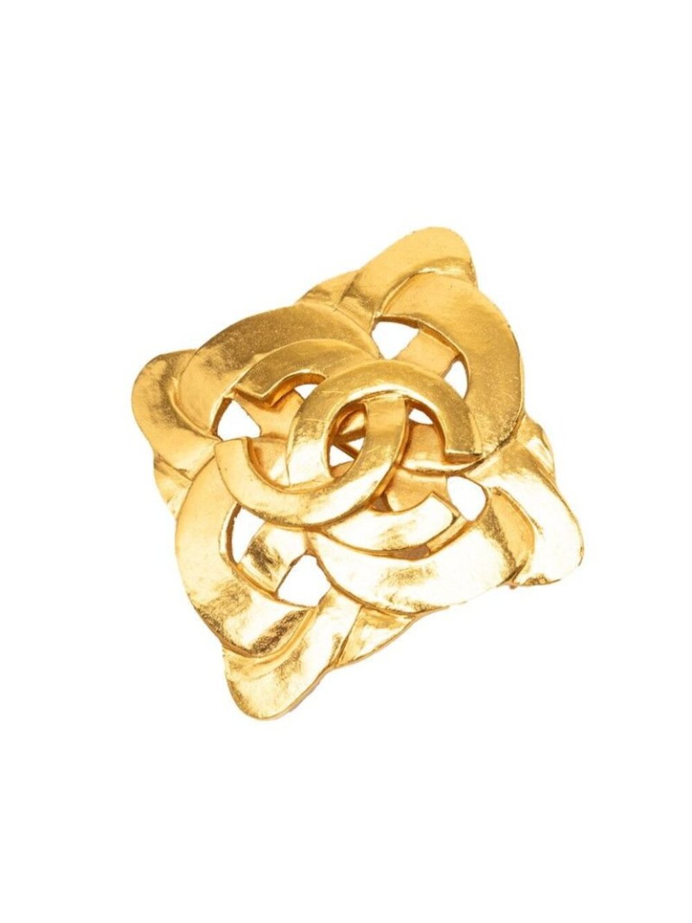 Chanel CC Logo Vintage Brooch 97P Stamp Gold Plated